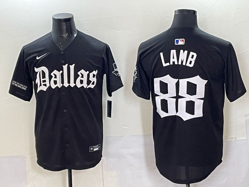 Men 2025 Nike Dallas Cowboys #88 Lamb Black 5th generation Joint Name Limited NFL Jersey 015